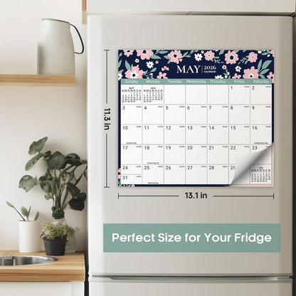 2026-2027 Magnetic Calendar for Refrigerator, Apr 2026-Dec 2027 | 21-Month Fridge Calendar 2026-2027 for Home Planning, Scheduling and Easy Organization, Greenery