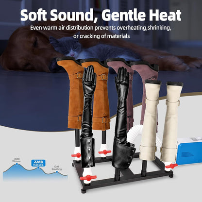 Boot Dryer with Deodorizer, Fast Drying Glove,Helmets & Shoe Dryer | Gradual Drying for 4 Pairs of Boots,Shoe Warmer with Heat Blower, Intelligent Timer, Silent Operation, Easy to Install