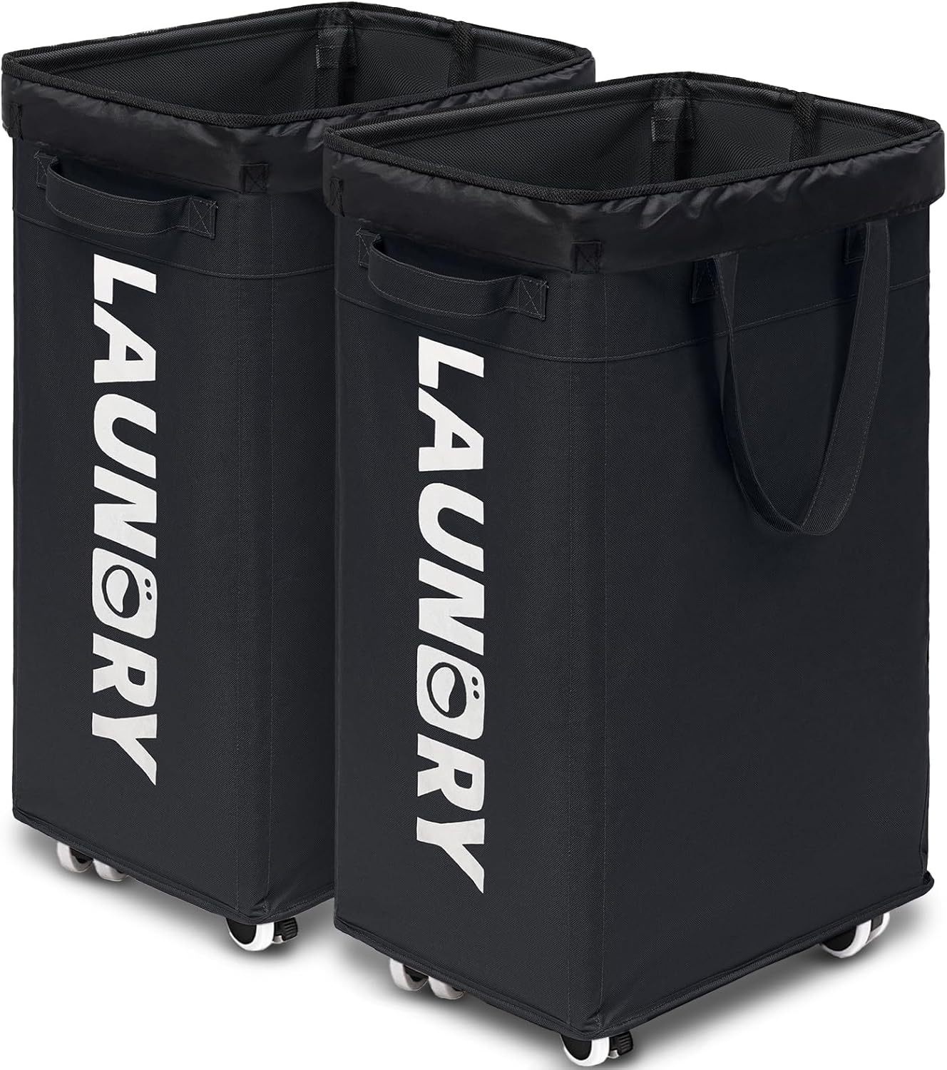 Goodpick 75L Laundry Basket with Wheels & Removable Wash Bag for Dorm | Rolling Laundry Basket with Handles for Dirty Clothes, Fodable Hamper for Laundry Room, Dorm Room Essentials, Grey