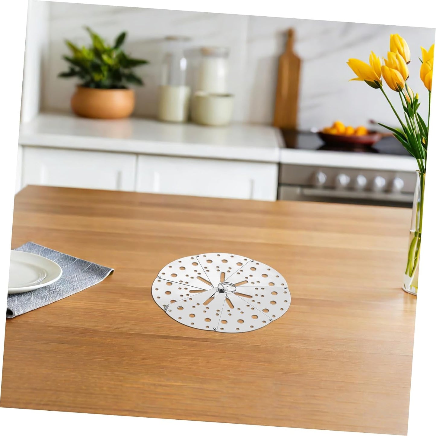FOMIYES Adjustable Stainless Steel Spill Stopper Cover Anti-Overflow Lid Multipurpose Kitchen Strainer Lid for Pots and Pans Cooking Overflow Prevention