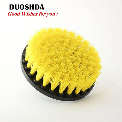 5in 3 Piece Soft, Medium and Stiff Power Scrubbing Brush Drill Attachment for Cleaning Showers, Tubs, Bathrooms, Tile, Grout, Carpet, Tires and Boats by DUOSHIDA