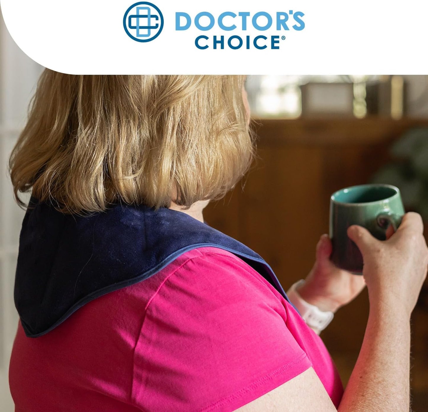 Doctor's Choice Neck & Shoulder Wrap, Hot & Cold Therapy, Flexible Gel Pack | Heat it or Chill it, Dual-sided Design, Adjustable Closure, Ergonomic Comfort, Hands-Free Use, Machine Washable