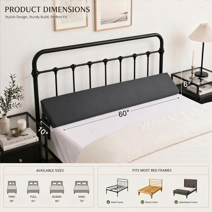 Twin Bed Wedge Pillow for Headboard Gap/Bed Gap Filler Black | Long Triangle Corner Pillows with Pockets,Dense Foam,Pillow Prevents Stuff Drops, Between Twin Mattress and Frames Home Decor