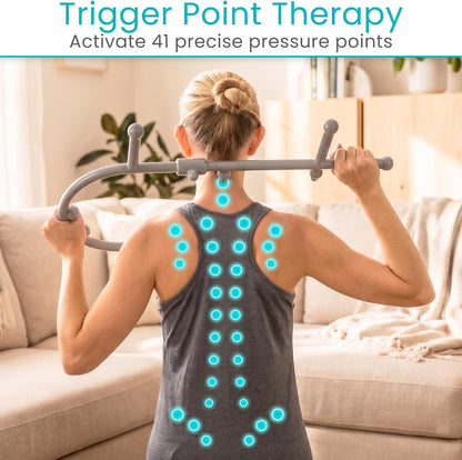 Vive Back and Neck Massager Cane - Trigger Point Massage Tools for Pain | Relief and Muscle - Handheld Self Massage Hook Therapy for Neck, Shoulder - Deep Tissue Myofascial Release Aid for Women
