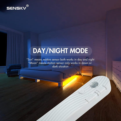 Sensky Motion Activated Strip Lights Rechargeable Motion Sensor LED Strip Light Dimmable Strip Lighting for Wardrobe, Cabinet, Pantry, Closet (2M Black, Cool White)