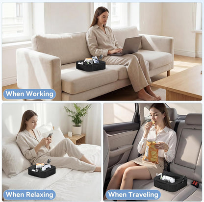 Couch Cup Holder Pillow, Sofa and Bed Caddy for iPad, Kindle, Switch, Game Controller, Remotes, Phones, Small-Sized Cup & Drink Holder for Couch, Bed, Desk, Car, Beach, Bathroom Cup Holder