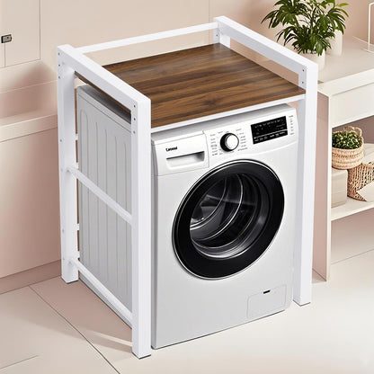 Washer Dryer Stacking Rack Stand, Heavy Duty Steel Standing Storage Shelf Washing Machine Shelf, Over The Washer and Dryer Shelves Space Saving, Load Capacity 300kg, for Bathroom Laundry Room (black)