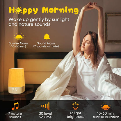 Sunrise Alarm Clock with Sound Machine, 30 Soothing Sounds, Gentle Wake Up