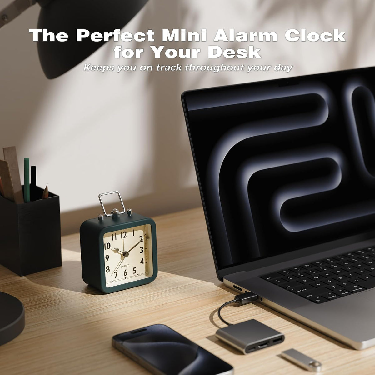 AYRELY® Small Metal Alarm Clock, Desk and Table Clock for Travel