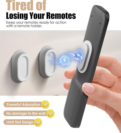 Magnetic Remote Control Holder Wall Mount for TV/Fan, 5Pack-Black | No Drill Self-Adhesive TV Remote Holder for Bed, Silicone Remote Caddy, Bedside Organizer, RV Accessories