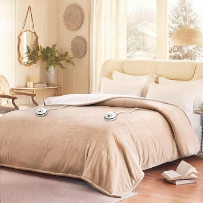 Sealy Electric Blanket Throw 50×60, Flannel to Sherpa, Charcoal