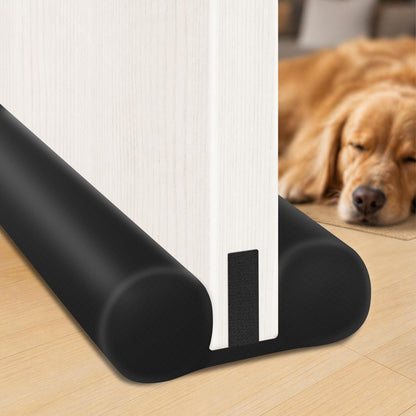 Door Draft Stopper for Bottom of Door, Under Door Draft Blocker with Hook & Loop Fastener, Fits 30–36 Inch Doors, Blocks Cold Air, Dust & Noise