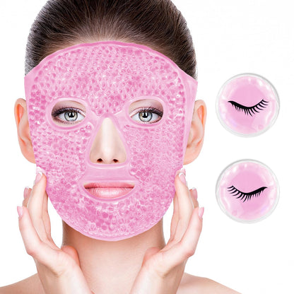 Cold Face Eye Masks Ice Face Mask Hot Cold Compress for Dark Circles, Puffiness, Migraines, Headache, Stress, Redness, Cooling Face Masks for Women Man, Skin Care