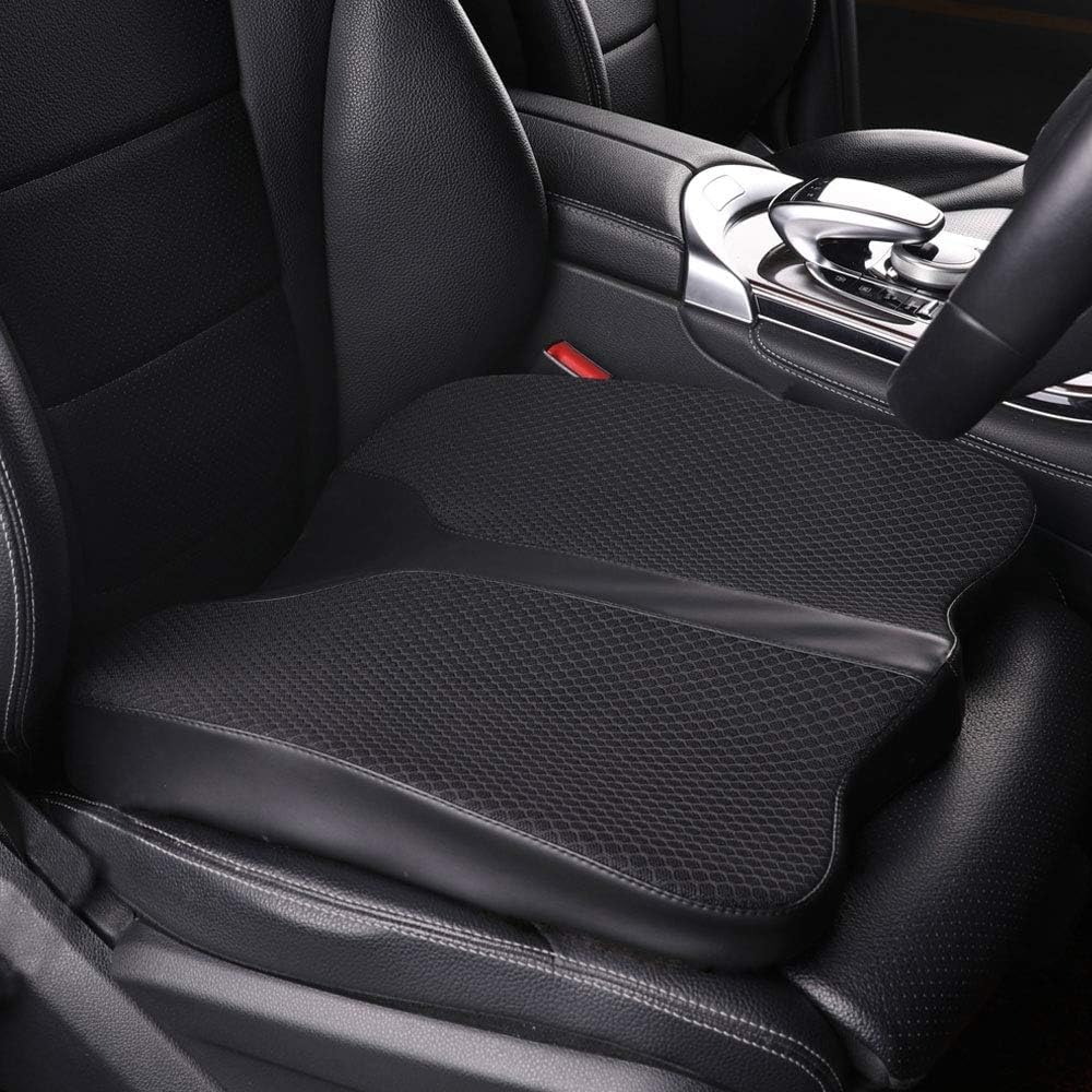 Car Seat Cushion - Comfort Memory Foam Seat Cushion for Car Seat Driver, Tailbone (Coccyx) Pain Relief, Car Seat Cushions for Driving (Gray)