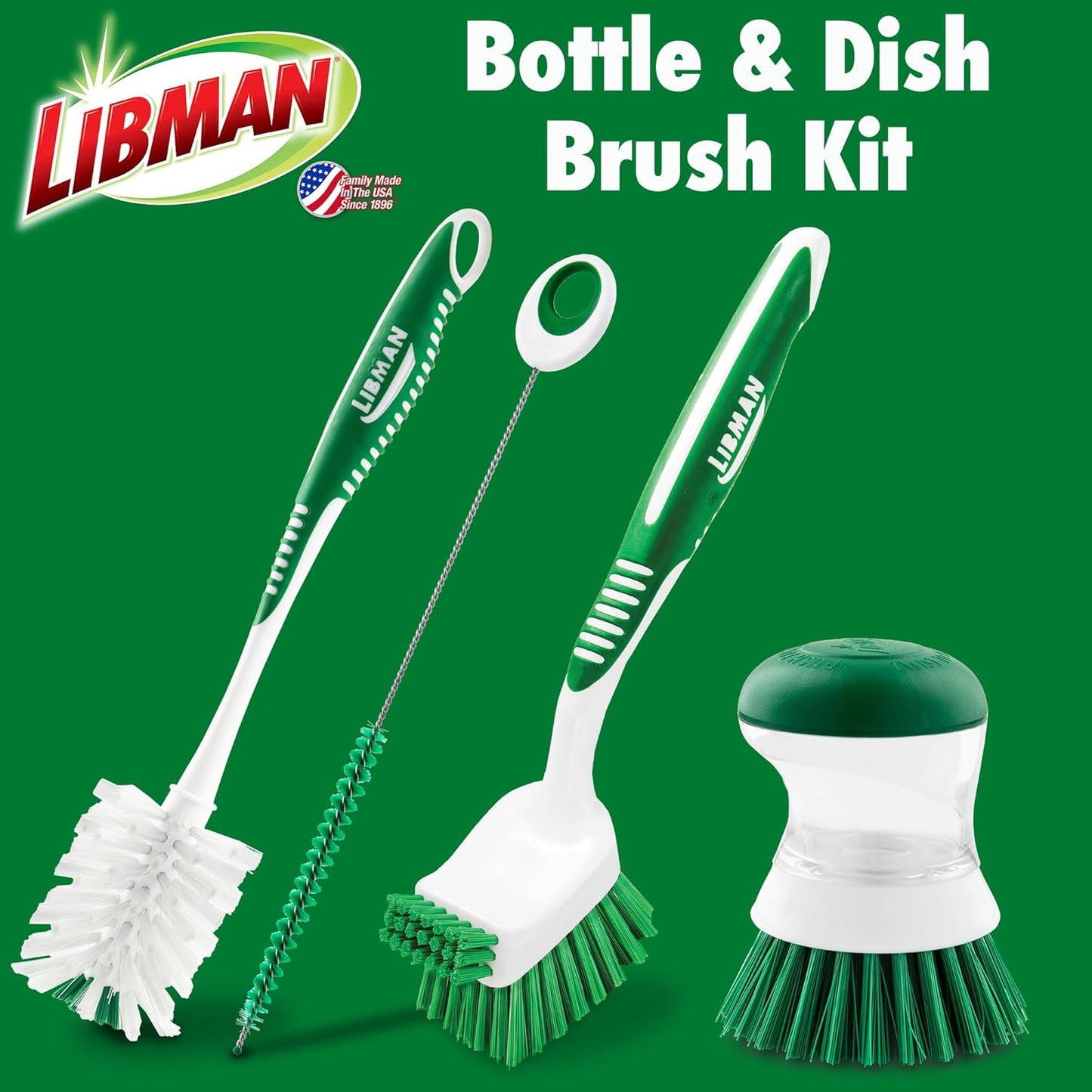 Libman Scrub Brush Kit | Cleaning Brush | Tile & Grout Brush | Small Scrub Brush | Power Scrub Brush | Carpet Brush | Bathroom Scrubber | Boot Scrubber | 3 Different Brushes Included