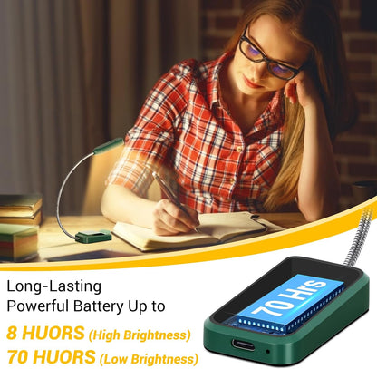 2 Pack Rechargeable Book Lights for Reading in Bed, Eye-Caring Clip-On Reading Lights with 3 Color Temperatures & 3 Brightness Levels, Lightweight Book Light for Night Reading, Kids, Study