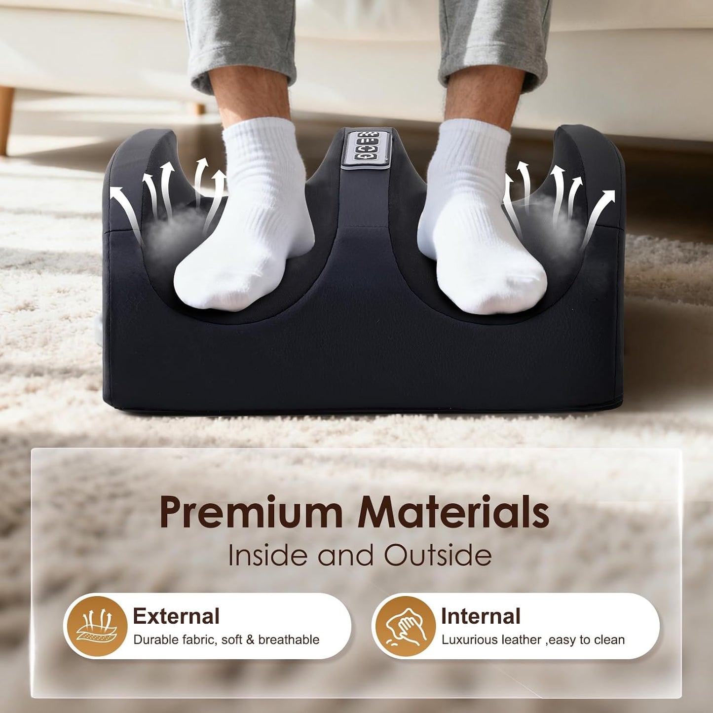 Foot Massager with Heat Electric Foot and Calf Massager Black | Deep Tissue Massage for Plantar Fasciitis, Neuropathy & Pain Relief Shiatsu and Roller Home Gifts for Women Men Mom Dad