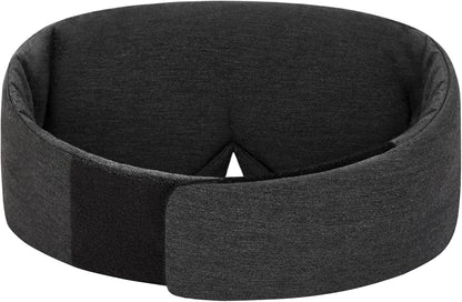 ALASKA BEAR Wraparound Style Organic Cotton Eye Mask with Padded Nose, Big Wide Headband and Large Coverage Ear Muff Sleeping Mask with Bottom Flap for Full Blackout, Dark Grey