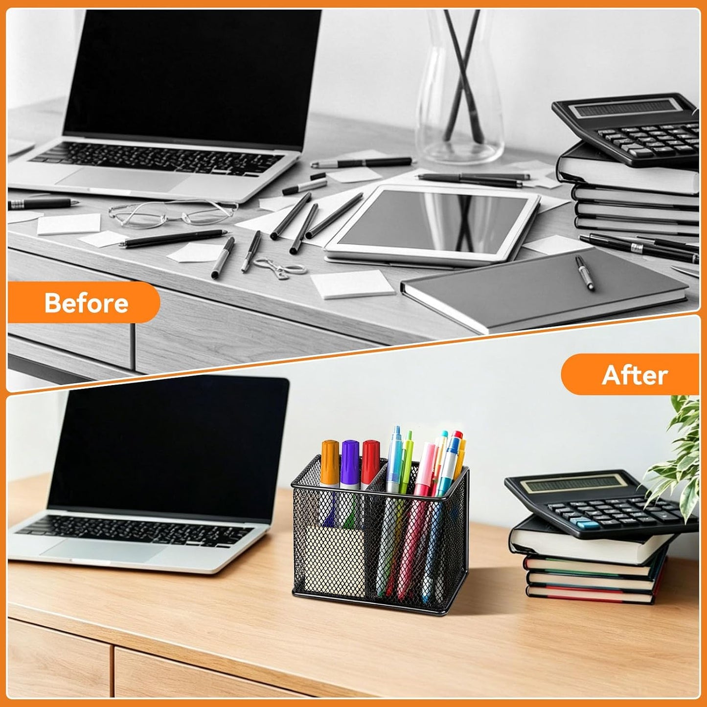 LEOSTEP Magnetic Pen Holder,Metal Magnetic Dry Erase Marker Holder,Magnetic Pen Holder for Refrigerator Whiteboard, Locker Accessories for Classroom School Office Home