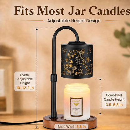Dimmable Candle Warmer Lamp with Timer Adjustable Height for Scented Jar Candles Electric Candle Wax Melt Warmer for Home Decor Christmas Birthday Gifts for Women Mom(Hummingbird)