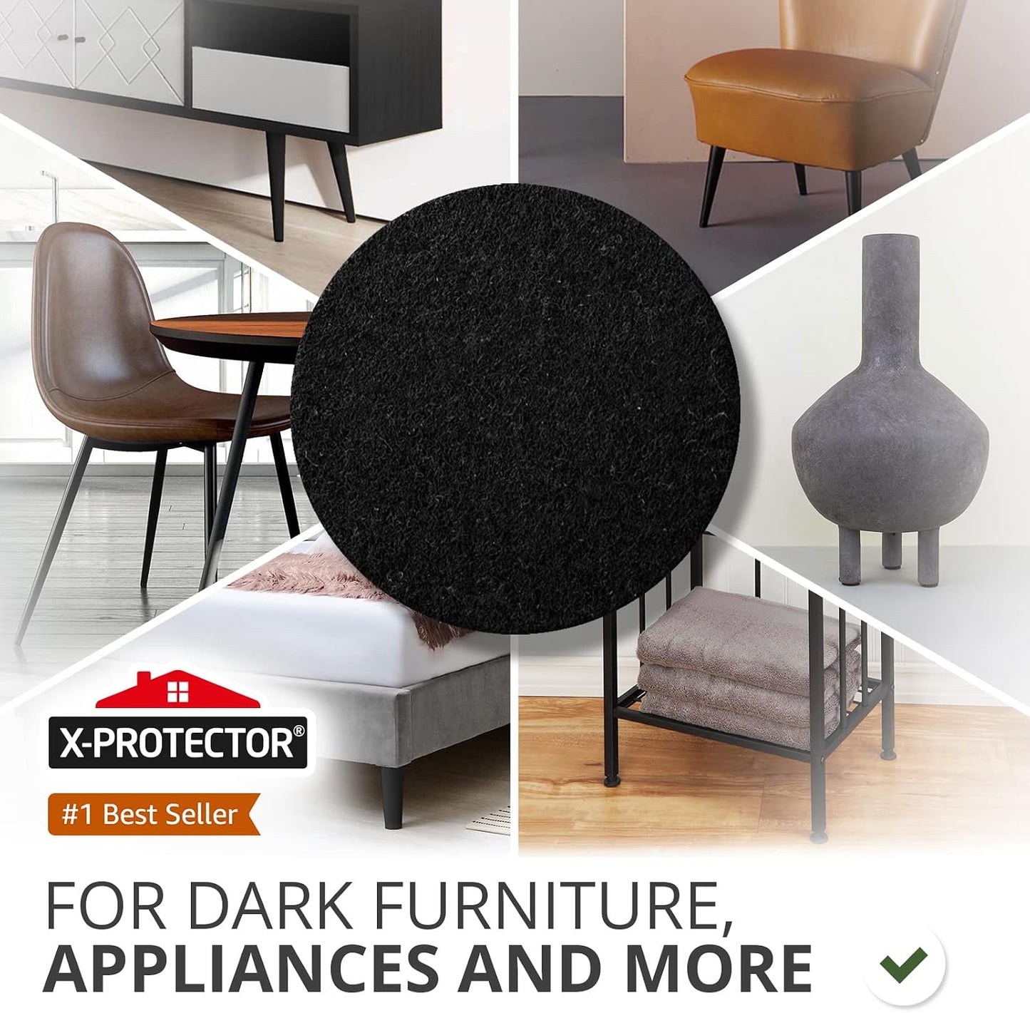 X-PROTECTOR 357 PCS Premium Huge Pack Felt Furniture Pads! | Quantity of Furniture Sliders with Many Big Sizes – Your Ideal Floor Protectors. Protect Your Hardwood & Laminate Floor!