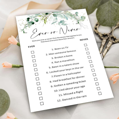What’s on Your Phone Game Cards Set of 30, 5x7 in Icebreaker Bingo Cards, Greenery Office Team Games, Birthday Party Games for Adults, Back to School - 02