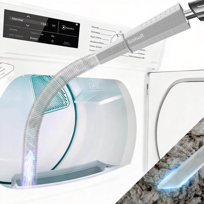 Dryer Vent Cleaner Kit - Flexible Dryer Lint Vacuum Hose Attachment | Lint Remover Compatible with All Vacuum Cleaner Laundry Room (Blue)