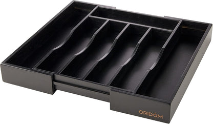 Expandable Bamboo Kitchen Drawer Organizer for Cutlery and Utensils, Adjustable Bamboo Wood Cutlery Tray in Drawer for Flatware and Silverware in Kitchen, (Natural)
