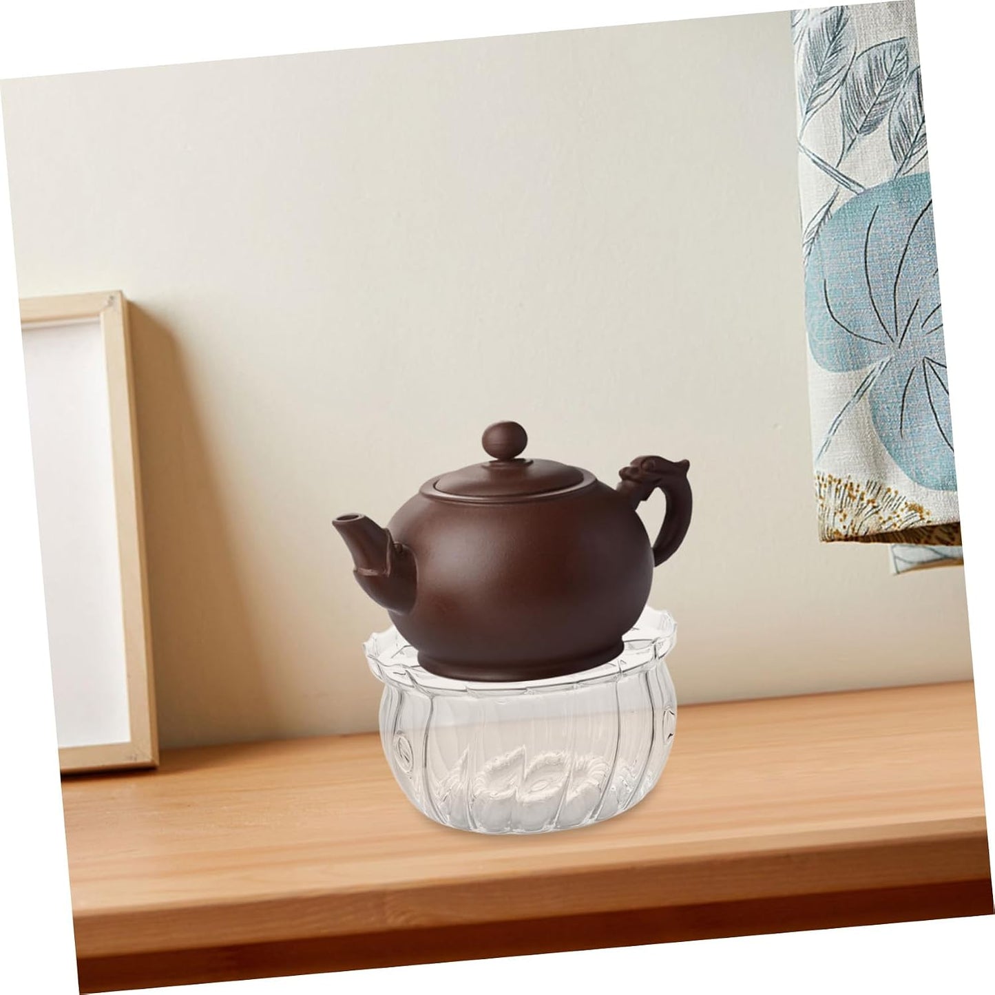Hemobllo Glass Teapot Warmer Candle Holder Heat Base for Teapot Glass Tea Accessories for Keeping Tea Warm and Enjoyable