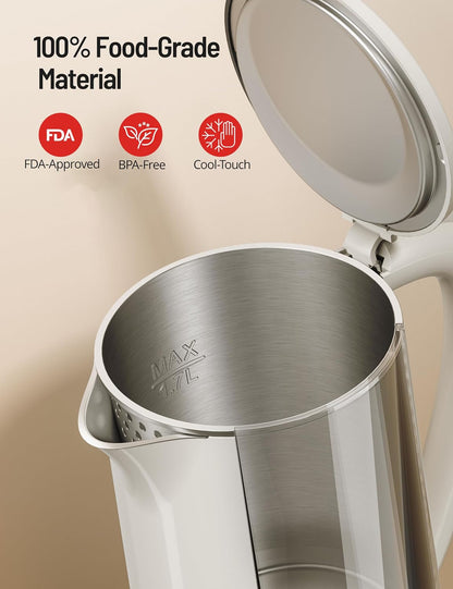 Electric Kettle Temperature Control, 1.7L Large Electric Tea Kettle, 4H Keep Warm Hot Water Boiler with 6 Presets, LED Screen Electric Kettles for Boiling Water, Boil-Dry Protection