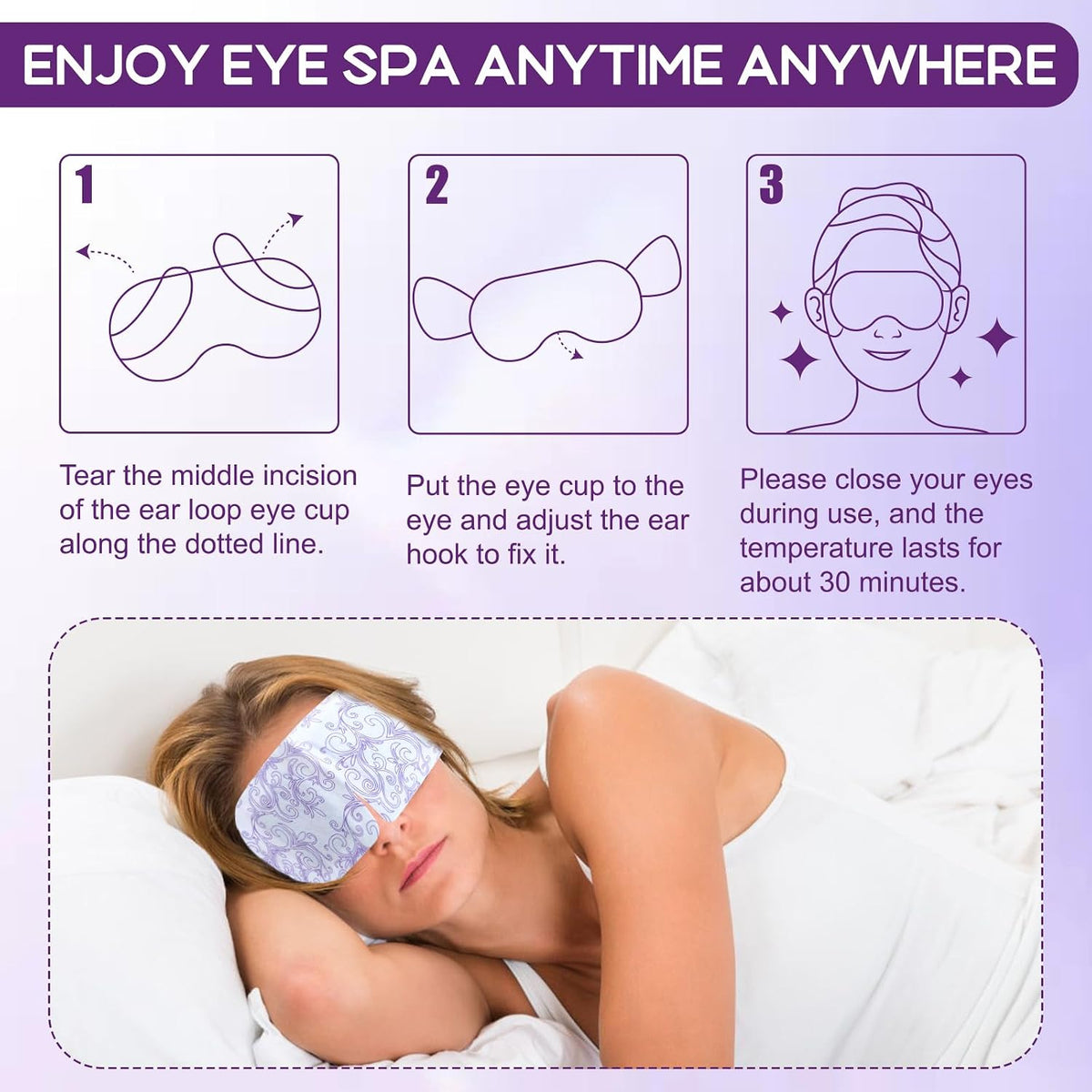 XPCARE 32 Pack Steam Eye Mask Disposable for Dry Eyes Cornea Care-Unscented