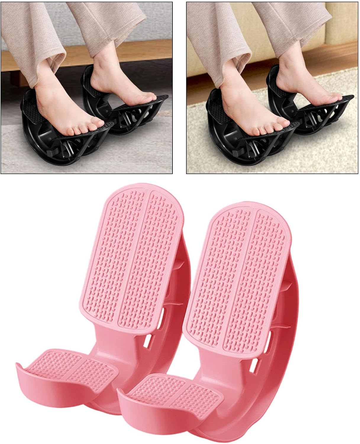 2 Pieces Foot Stretcher Rocker Calf Exercise Stand Ankle Tilting Tendon Board Plantar Massage Fitness Pedal Ergonomic PP Material Suitable for Yoga Ho, red