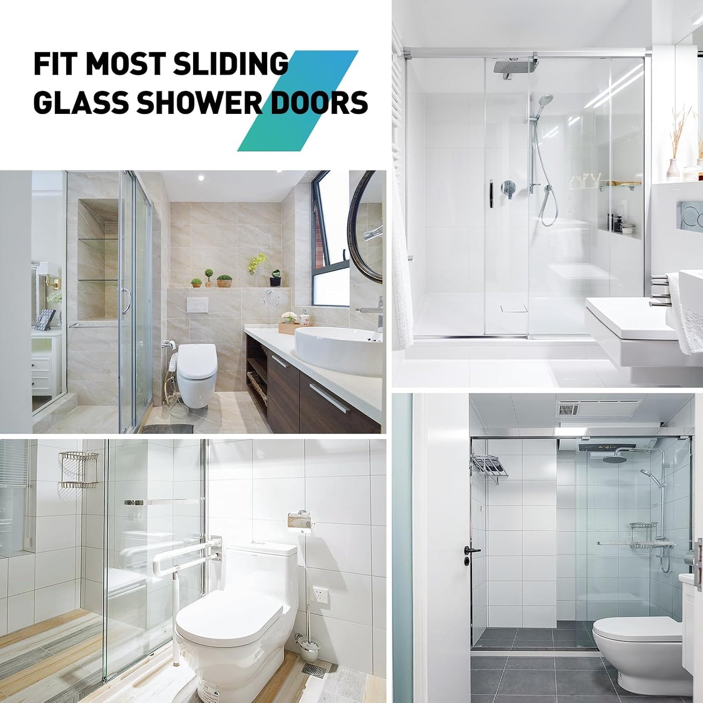 Sliding Shower Door Bottom Seal, 2 PCS 3/8" x 36" | Polycarbonate Door Sweep for 3/8 Inch Glass, Frameless Glass Shower Door Seal Strip Stop Leaks and Create a Water Barrier