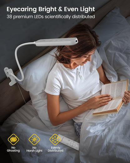 Glocusent Clip On Lamp, 5 Color & 5 Brightness