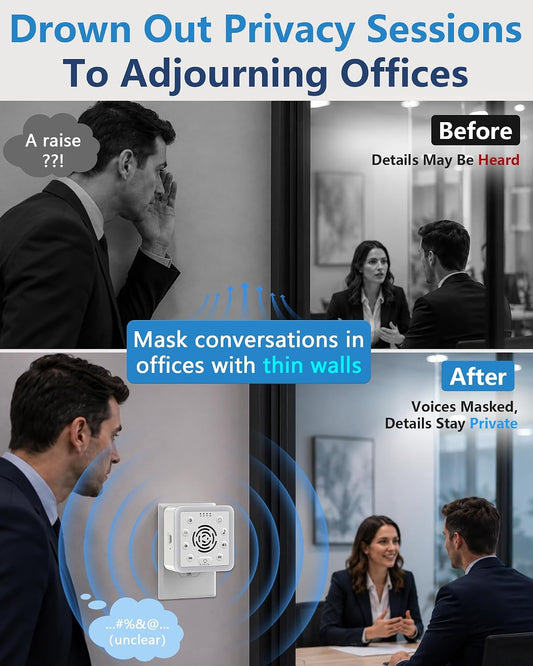 Office Privacy & Noise Canceling White Noise Machine: 90dB 30-Level Volume