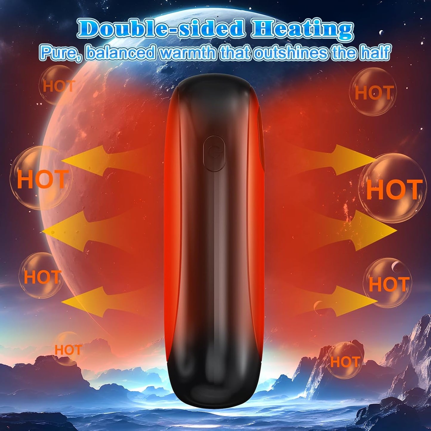 Hand Warmers Rechargeable, Electric Dual-Sided Heating with LED Display & Flashlight, Max 127℉, 13Hrs Long Lasting Pocket Heater for Raynauds, Golf, Hunting, Camping, Birthday Gifts for Men Women
