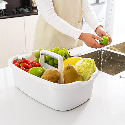 Goderewild Multi-Purpose Plastic Cleaning Caddy with Handle, Shower Caddy Organizer/Storage Basket/Totes Portable for Bathroom Supplies, Cleaning Products, Under Sink Tool, Housekeepers (Grey)