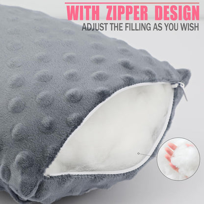 Small Knee Pillow for Side Sleepers, Soft Leg Pillows Relief from Knees, Sciatica, Hips, Joints Between Legs, Back Pain When Side Sleeping, Leg Alignment Knee Support Pillow, Minky Dot Black