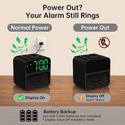 AuroraCalm Extra Loud Alarm Clock for Heavy Sleepers with 115dB Alarm