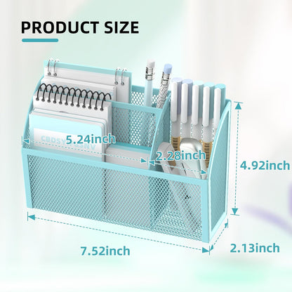 3-Grid Magnetic Pencil Holder, Strong Magnet Locker Organizer, Black | Mesh Magnetic Shelf, Marker Holder Perfect for Whiteboard, Refrigerator and Locker Accessories