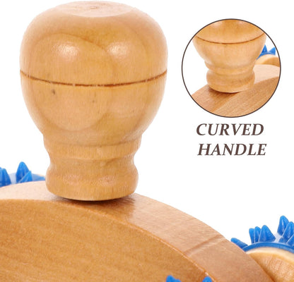 Holibanna 3pcs Wooden Massage Roller Moon Car for Relaxing Massage and Relieving Muscle Fatigue, Handheld Back Massager Stick Suitable for Yoga After Exercise