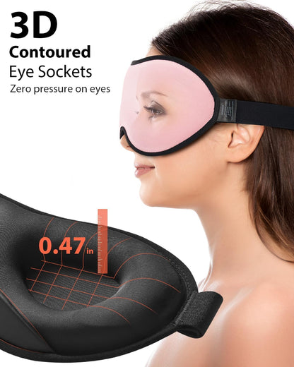 MABAO Weighted Sleep Mask, 100% Blackout Blindfold for Sleeping, Black
