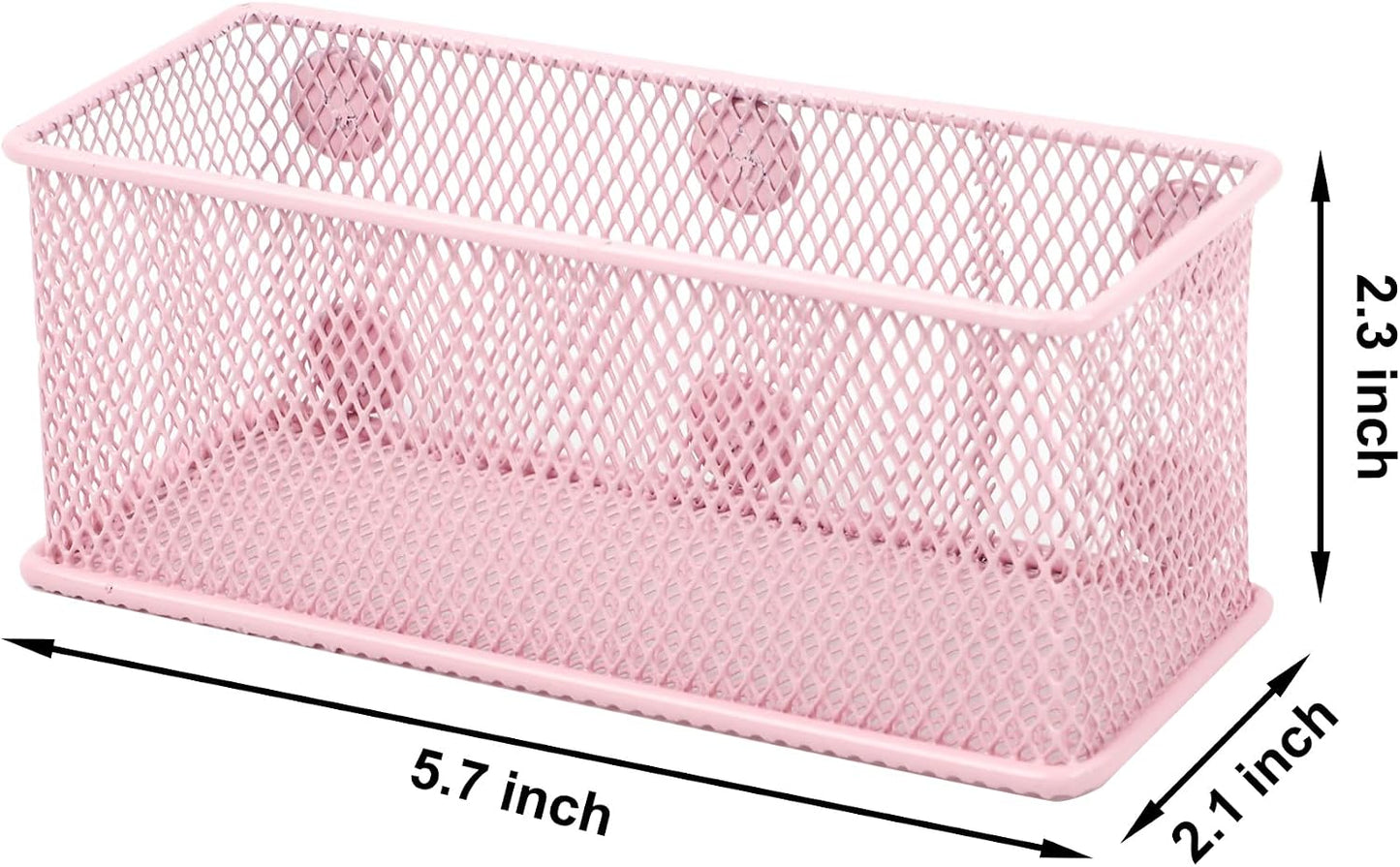 Magnetic Pencil Holder Set of 3 - Black Wire Mesh Storage Baskets Organizer with Strong Magnets - Perfect for Whiteboard, Refrigerator and Locker Accessories
