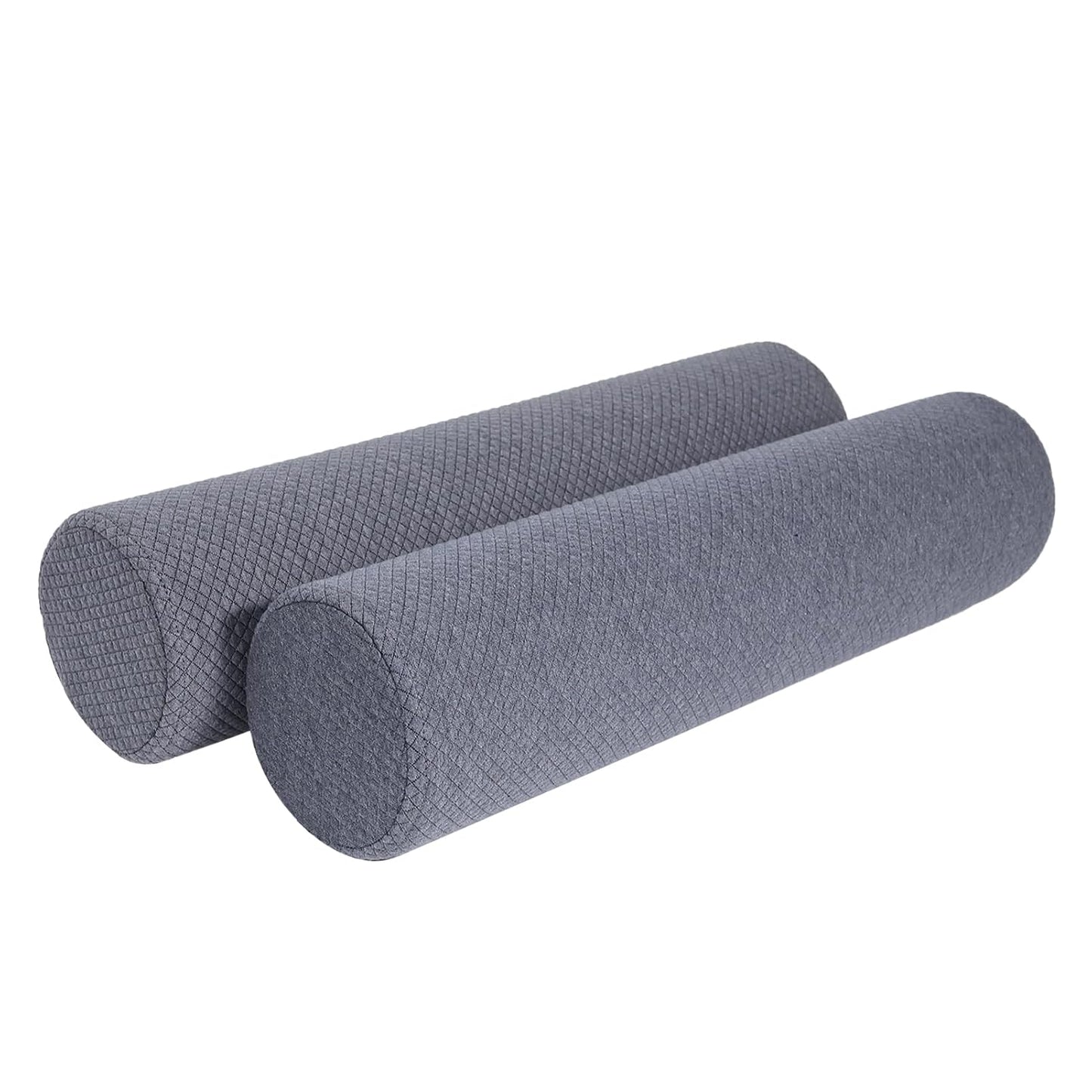 2 Pack Round Massage Table Bolster Pillow Pad, Bolster Pillow, Round Pillows, Suitable for Earthlite Massage Table (Grey, 4.7''x19.6'')
