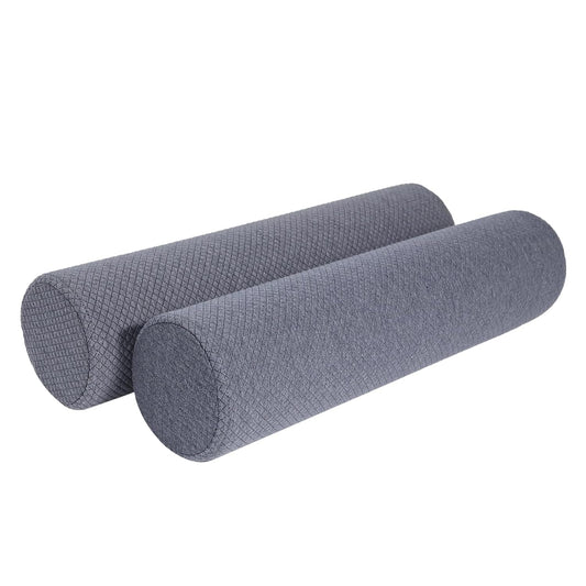 2 Pack Round Massage Table Bolster Pillow Pad, Bolster Pillow, Round Pillows, Suitable for Earthlite Massage Table (Grey, 4.7''x19.6'')
