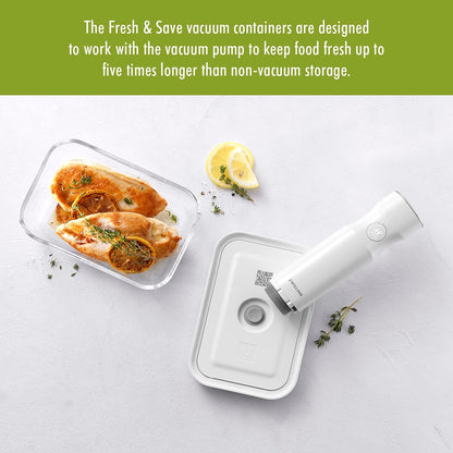 For food to stay fresh up to 5X longer, pump required (not included).