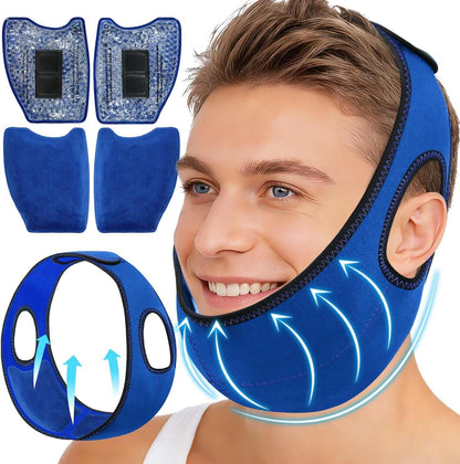 Wisdom Teeth Ice Pack Head Wrap Jaw Face Ice Pack with 4 Gel Packs
