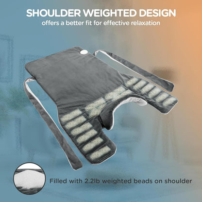 Comfytemp Heating Pad for Back Neck Shoulders, Weighted Electric Heated Pad for Snug Fit, Fathers Day Gift, FSA Eligible Extra Large Wearable Heat Pad for Dad Mom Husband Women Men, Auto-Off, 22"x33"