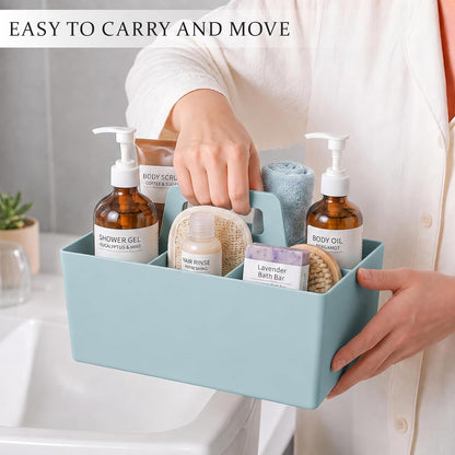 Anyoifax Portable Shower Caddy with Removable Compartment, Large Gray | Plastic Shower Basket Bathroom Caddy Organizer with Handle, College Dorm Storage, Baby Bath Essential, Cleaning Supply Caddy