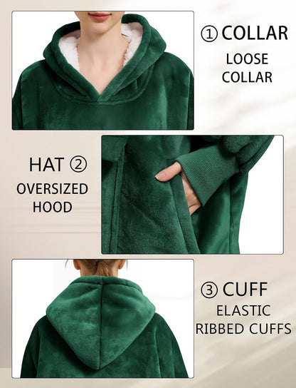Wearable Blanket Hoodie for Adults With Pocket Strawberry Hoodie | Sherpa, Fuzzy Blanket Hoodie, Oversized Sweatshirt Blanket, Kangaroo Pouch, Cute Birthday Gifts for Sister, Cute Stuff